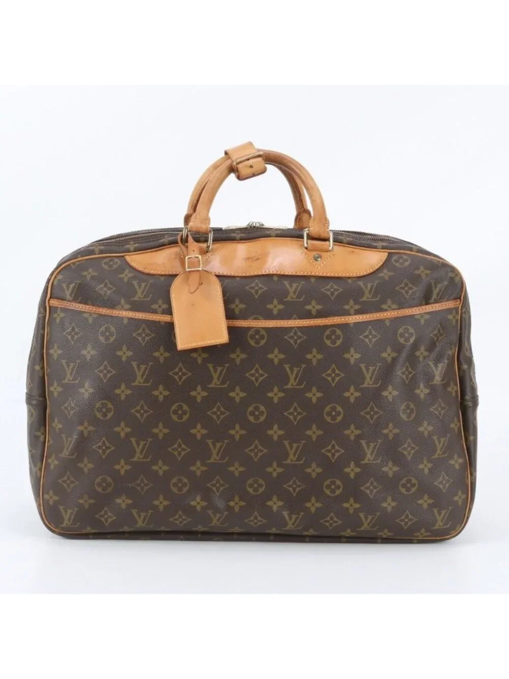 Louis Vuitton Monogram Alize Leather Boston Bag Tote Travel
